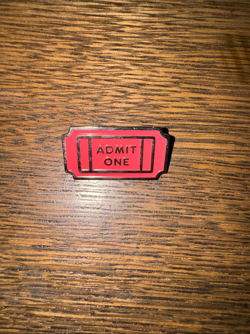 Red "Admit One" Ticket Pin - Unbranded Home Accent